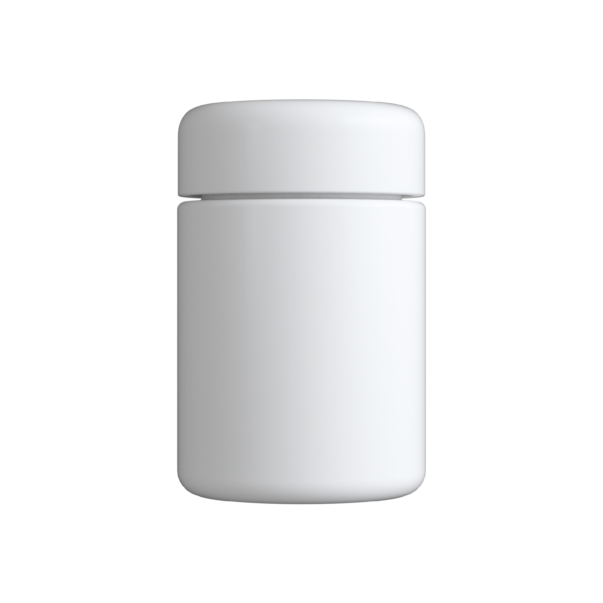 4 Oz Solid White Glass Child Resistant C-Class Jar with Plastic Matte White Lid
