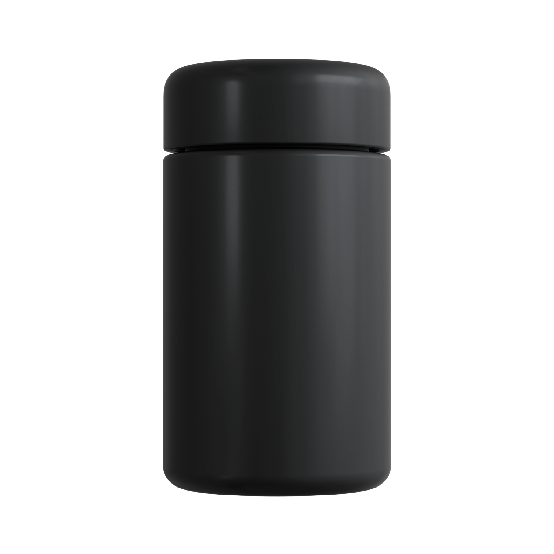 5 Oz Solid Black Glass Child Resistant C-Class Jar with Plastic Matte Black Lid