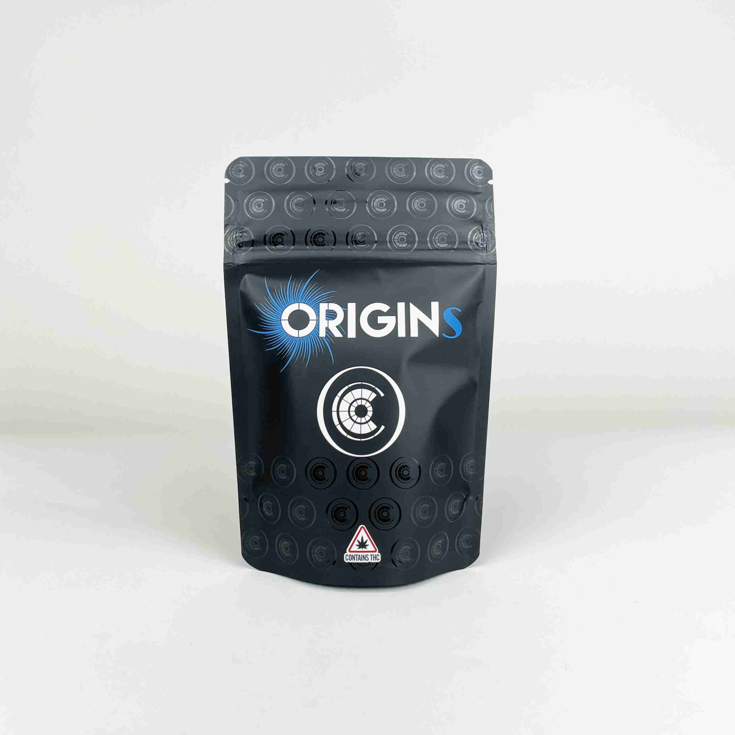 Origin custom child-resistant cannabis flower bag